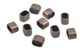 KONMAY 30pcs 10.3x7.0mm Slider Spacer Charms Beads for Licorice Leather, Jewelry Making