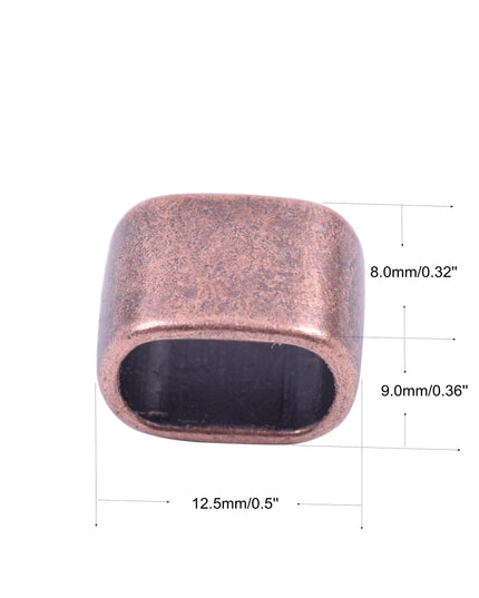 KONMAY 30pcs 10.3x7.0mm Slider Spacer Charms Beads for Licorice Leather, Jewelry Making