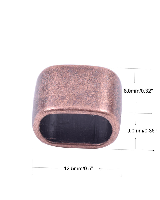 KONMAY 30pcs 10.3x7.0mm Slider Spacer Charms Beads for Licorice Leather, Jewelry Making