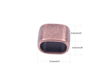 KONMAY 30pcs 10.3x7.0mm Slider Spacer Charms Beads for Licorice Leather, Jewelry Making