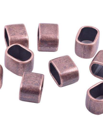 KONMAY 30pcs 10.3x7.0mm Slider Spacer Charms Beads for Licorice Leather, Jewelry Making