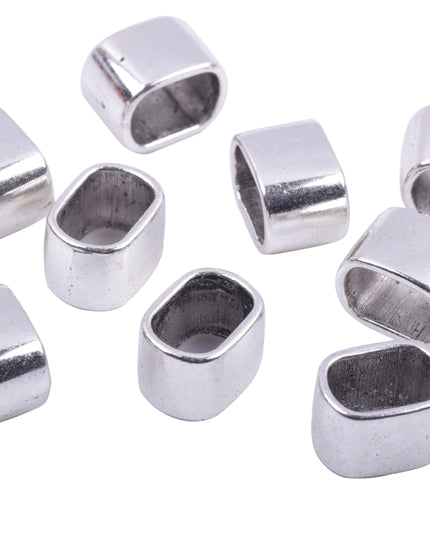 KONMAY 30pcs 10.3x7.0mm Slider Spacer Charms Beads for Licorice Leather, Jewelry Making