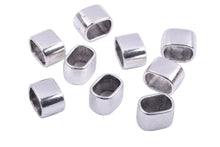 KONMAY 30pcs 10.3x7.0mm Slider Spacer Charms Beads for Licorice Leather, Jewelry Making