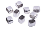 KONMAY 30pcs 10.3x7.0mm Slider Spacer Charms Beads for Licorice Leather, Jewelry Making