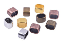 KONMAY 30pcs 10.3x7.0mm Slider Spacer Charms Beads for Licorice Leather, Jewelry Making